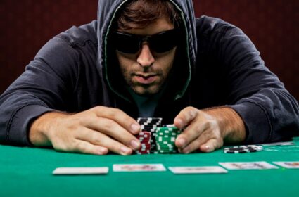 man playing poker